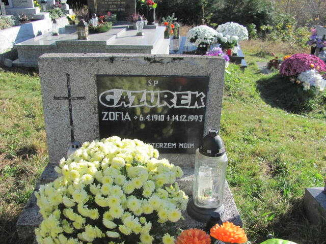 Zofia Gazurek 1910 Istebna - Grobonet - Wyszukiwarka osób pochowanych